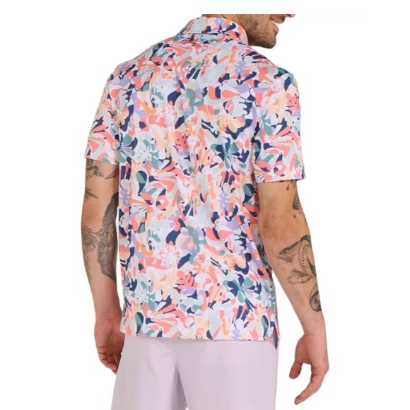 Bad Birdie Mens 2X XXL "In Bloom" Core Polo Golf Shirt Poly/Spandex SS New - Picture 2 of 11